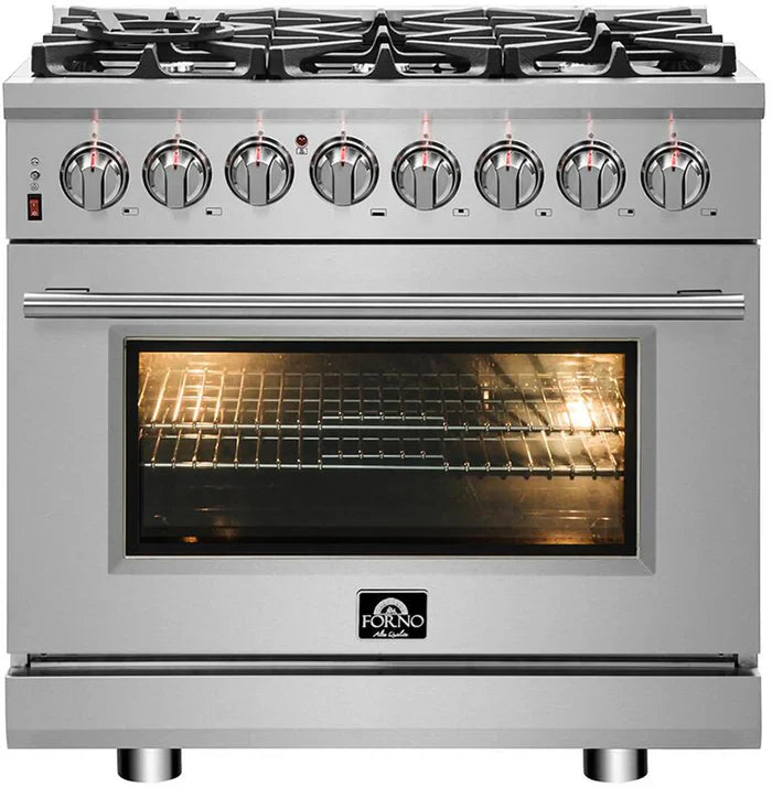 Forno Massimo 36" Dual Fuel Range in Stainless Steel - FFSGS6125-36