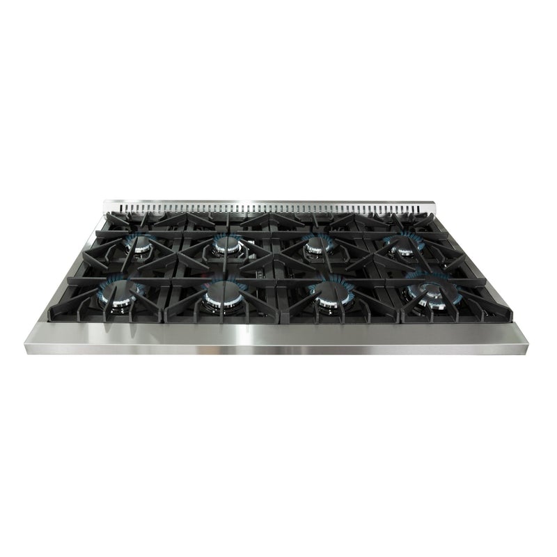 Forno 48" Galiano Dual Fuel Range - Gas Cooktop with 240v Electric Oven - 8 Burners, Griddle, and Double Oven  - FFSGS6156-48