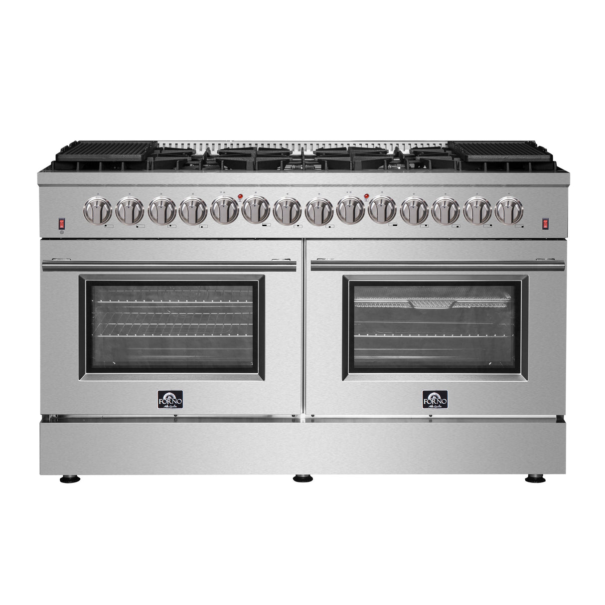 Forno Galiano 60" Gold Professional Freestanding Gas Surface Dual Fuel 240V Electric oven Range - FFSGS6156-60