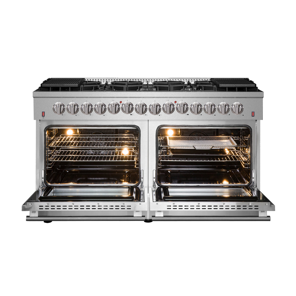 Forno Galiano 60" Gold Professional Freestanding Gas Surface Dual Fuel 240V Electric oven Range - FFSGS6156-60