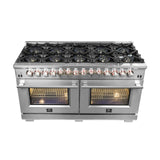 Forno 60" Capriasca Dual Fuel Range with 240v Electric Oven - 10 Sealed Burners and 200,000 BTUs - FFSGS6187-60