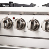 Forno 36" Capriasca Dual Fuel Range - Gas Cooktop with 240v Electric Oven - 6 Burners, Convection Oven and 120,000 BTUs - FFSGS6187-36