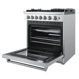 Forno Breno 30-Inch Dual Fuel Range with 5 Sealed Burner in Stainless Steel with Air Fryer & Reversible Griddle - FFSGS6196-30