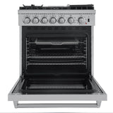 Forno Breno 30-Inch Dual Fuel Range with 5 Sealed Burner in Stainless Steel with Air Fryer & Reversible Griddle - FFSGS6196-30