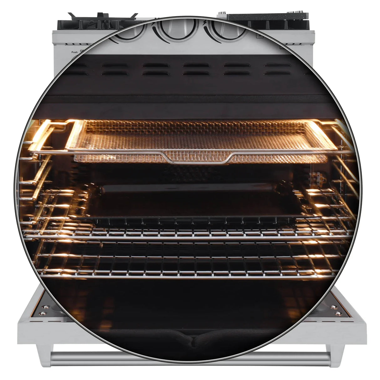 Forno Breno 30-Inch Dual Fuel Range with 5 Sealed Burner in Stainless Steel with Air Fryer & Reversible Griddle - FFSGS6196-30