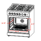 FORNO 30" ALTA QUALITA PRO-STYLE GAS RANGE - FFSGS6228-30S