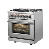 Forno Lseo 30" Gas Range with 5 Burners and Convection Oven - FFSGS6239-30