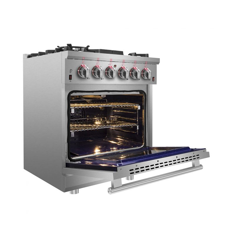 Forno Lseo 30" Gas Range with 5 Burners and Convection Oven - FFSGS6239-30