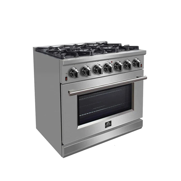 Forno Massimo 36-Inch Gas Range in Stainless Steel - FFSGS6239-36