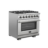 Forno 36" Capriasca Gas Range with 6 Burners, Convection Oven and 120,000 BTUs - FFSGS6260-36