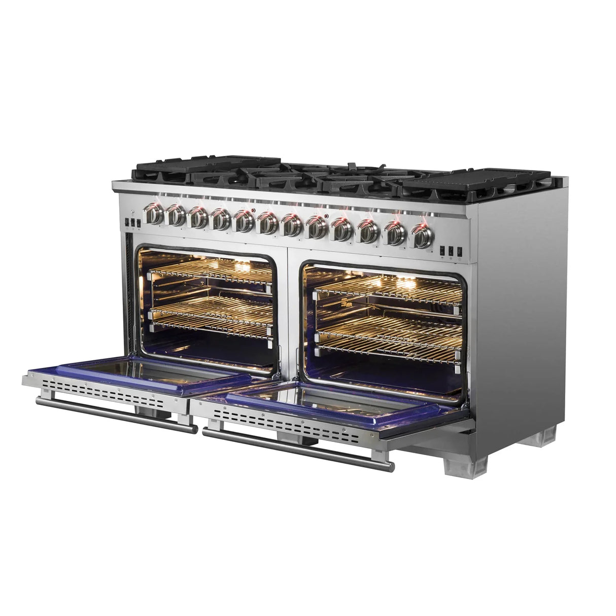 Forno 60" Capriasca Gas Range with 10 Burners and 200,000 BTUs - FFSGS6260-60