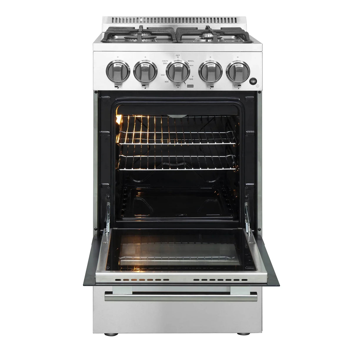 Forno 20" Lamazze Gas Range with 4 Burners and 21,200 BTUs in Stainless Steel - FFSGS6265-20