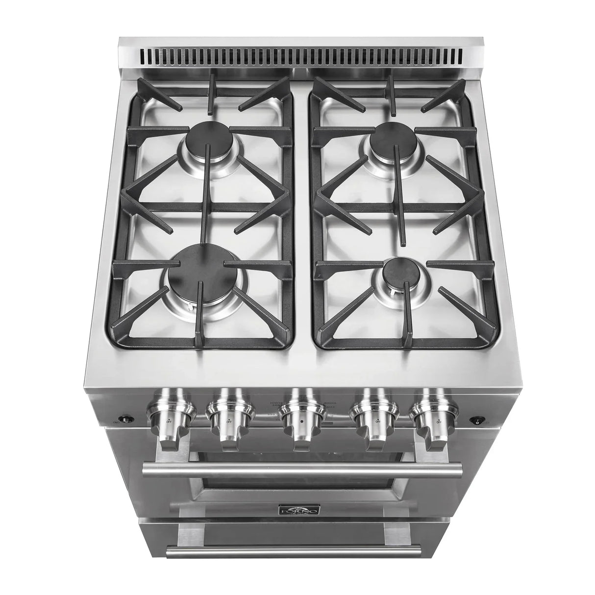 Forno 24" Breno Gas Range with 4 Burners and 38,000 BTUs in Stainless Steel - FFSGS6272-24