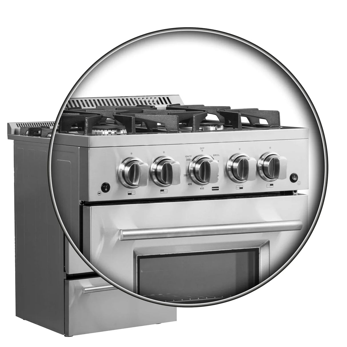 Forno 24" Breno Gas Range with 4 Burners and 38,000 BTUs in Stainless Steel - FFSGS6272-24