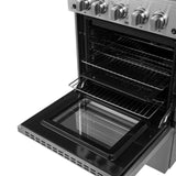 Forno 24" Breno Gas Range with 4 Burners and 38,000 BTUs in Stainless Steel - FFSGS6272-24