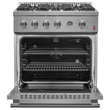 Forno Marco 30-inch Gas Range Stainless Steel, 4 Burners 37,000 BTU, 4.32 cu.ft. Convection Oven - FFSGS6277-30