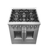 Forno 30-Inch Galiano Freestanding French Door Dual Fuel Range with 5 Burners and 68,000 BTUs in Stainless Steel (FFSGS6356-30)