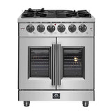 Forno Massimo 30-Inch French Door Gas Range in Stainless Steel (FFSGS6439-30)