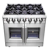 Forno Massimo 36-Inch French Door Gas Range in Stainless Steel (FFSGS6439-36)