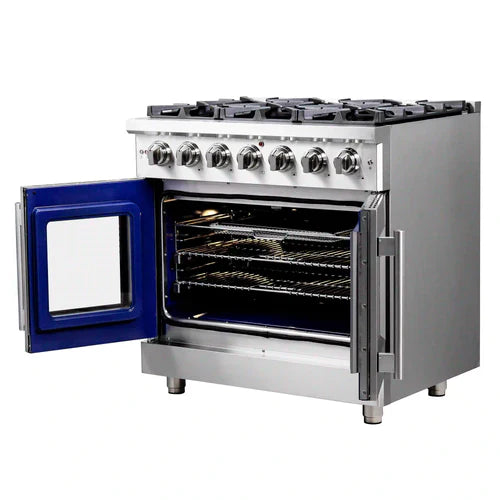 Forno Massimo 36-Inch French Door Gas Range in Stainless Steel (FFSGS6439-36)