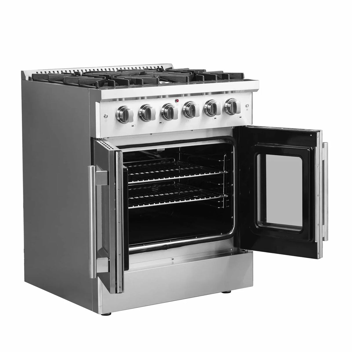 Forno 30-Inch Vittorio French Door Gas Range with 5 Sealed Burners and 68,000 BTUs in Stainless Steel - FFSGS6444-30