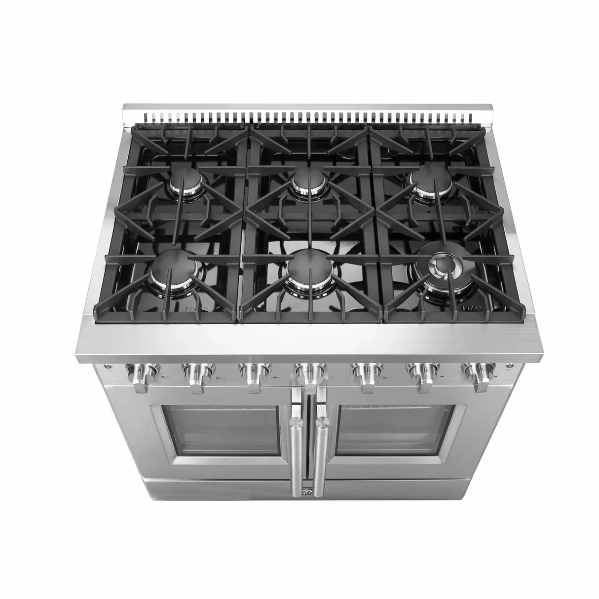 Forno 36-Inch Vittorio French Door Gas Range with 6 Sealed Burners and 83,000 BTUs in Stainless Steel - FFSGS6444-36