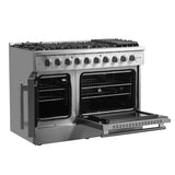 Forno 48-Inch Galiano Gas Range with 8 Gas Burners, 107,000 BTUs, & French Door Gas Oven in Stainless Steel - FFSGS6444-48