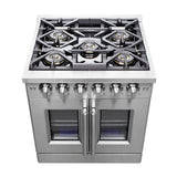 Forno 30-Inch Capriasca Gas Range with 5 Gas Burners, 100,000 BTUs, and French Door Gas Oven in Stainless Steel (FFSGS6460-30)