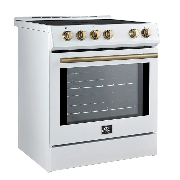 Forno Leonardo Espresso 30-Inch Slide-In White Induction Range - FFSIN0982-30WHT