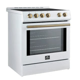 Forno Leonardo Espresso 30-Inch Slide-In White Induction Range - FFSIN0982-30WHT