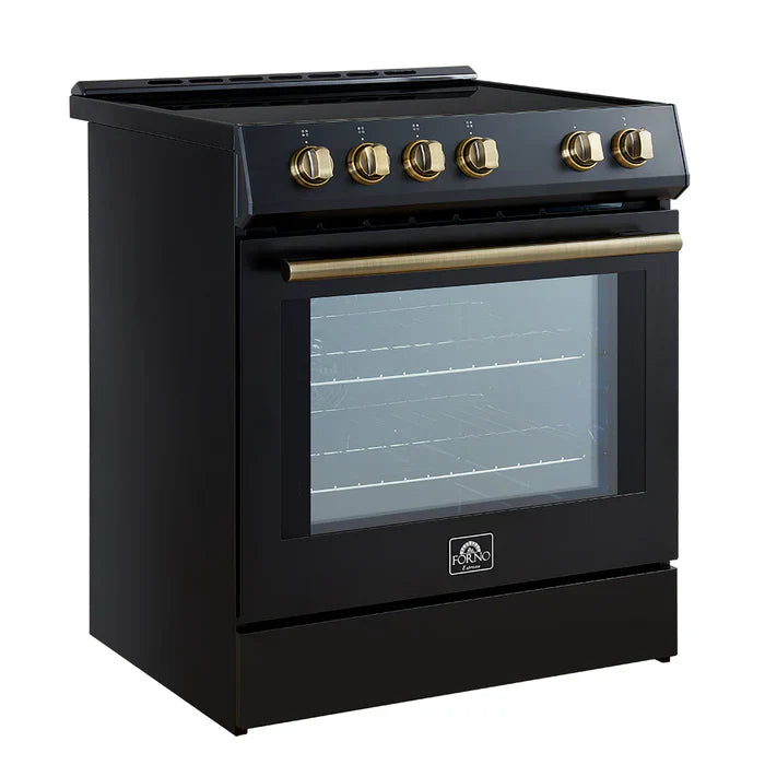 Forno Leonardo Espresso 30-Inch Slide-In Black Induction Range - FFSIN0982-30BLK