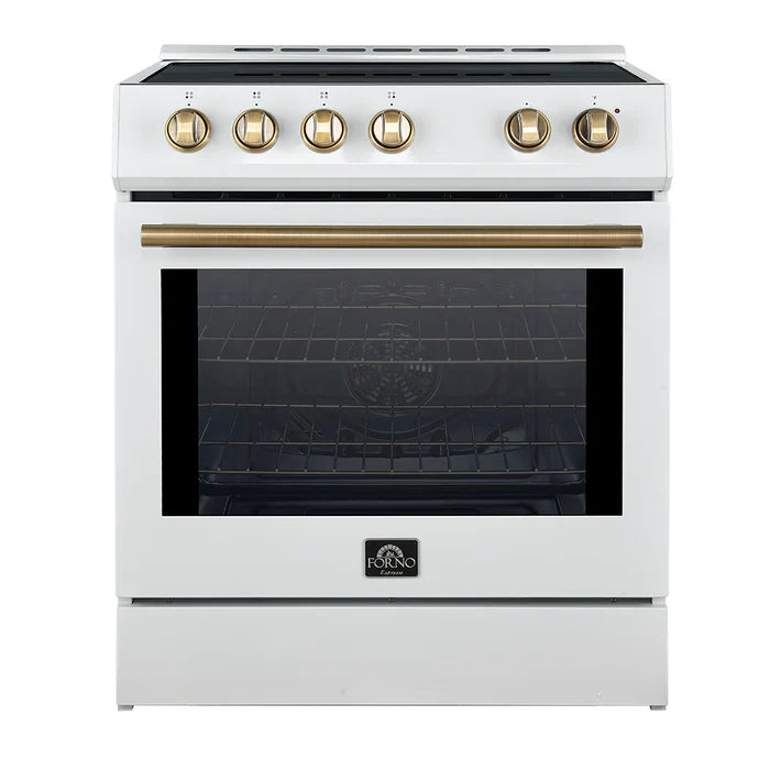 Forno Leonardo Espresso 30-Inch Slide-In White Induction Range - FFSIN0982-30WHT