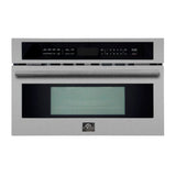 Forno Capoliveri 30" Microwave Drawer, Stainless-Steel, 1.2 cu.ft., 1000 Watt, Defrost Rack - FMWDR3000-30