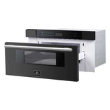 Forno Espresso Capoliveri 30" Microwave Drawer in Black, 1.2 cu.ft., 1000 Watt, Defrost Rack - FMWDR3000-30BLK