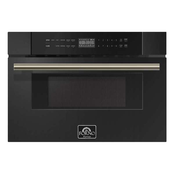 Forno Espresso Capoliveri 30" Microwave Drawer in Black, 1.2 cu.ft., 1000 Watt, Defrost Rack - FMWDR3000-30BLK