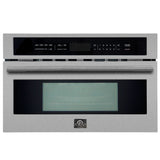 Forno Oliena 30-Inch Built-In 1.6 Cu. Ft. Compact Oven in Stainless Steel with Brass Trim - FMWDR3093-30