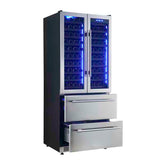 Forno Campania 32" Wine Cooler Stainless Steel, Dual Wine Zones, 2 Beverage Drawers, 17.7 cu.ft. - FWCDR6635-32S