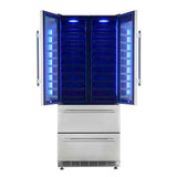 Forno Campania 32" Wine Cooler Stainless Steel, Dual Wine Zones, 2 Beverage Drawers, 17.7 cu.ft. - FWCDR6635-32S