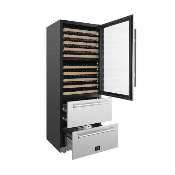 Forno Celano 30" Dual Zone Wine Cellar & Beverage Cooler, 21.3 cu.ft. - FWCDR6697-30S