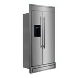 Forno Salerno 36" Built-in Stainless-Steel Refrigerator 20 cu. ft with Modern Decorative Grill - 40 "es Wide - FFRBI1844-40MG