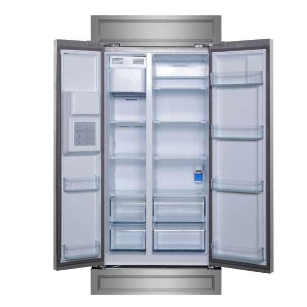 Forno Salerno 36" Built-in Stainless-Steel Refrigerator 20 cu. ft with Modern Decorative Grill - 40 "es Wide - FFRBI1844-40MG