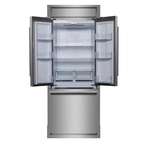 Forno Gallipoli 30" French Door Refrigerator, 17.5 cu.ft. Capacity & Modern Decorative Grill - 34" Wide - FFFFD1974-35MG