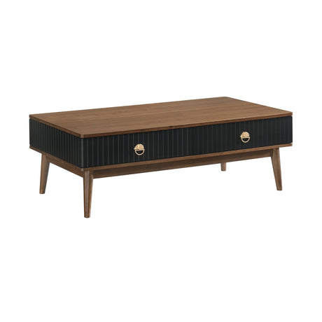 Armen Living Amigo Mdf With Walnut Veneer & Solid Rubberwood Coffee Table