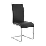 Armen Living Amanda Chrome Metal/Faux Leather 100% Polyurethane Dining Chair