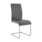 Armen Living Amanda Chrome Metal/Faux Leather 100% Polyurethane Dining Chair