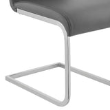 Armen Living Amanda Chrome Metal/Faux Leather 100% Polyurethane Dining Chair