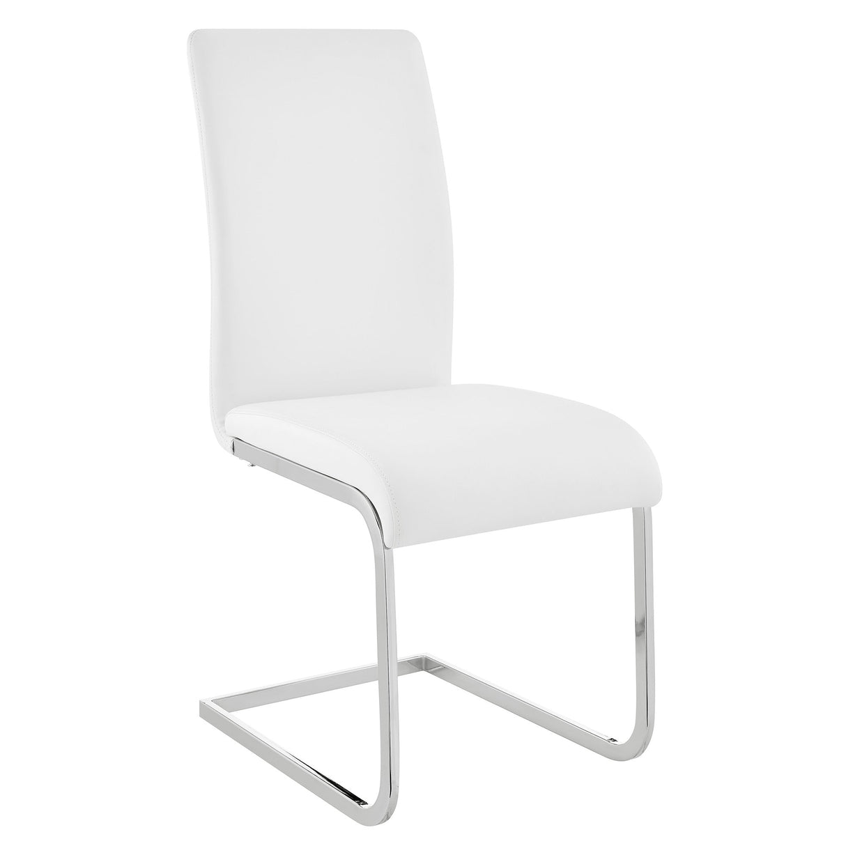 Armen Living Amanda Chrome Metal/Faux Leather 100% Polyurethane Dining Chair