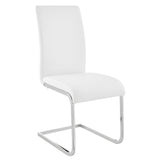 Armen Living Amanda Chrome Metal/Faux Leather 100% Polyurethane Dining Chair