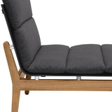 Armen Living Arno Teak Wood FrameOlefin Fabric Cushion 100% Olefin Outdoor Modular Chair