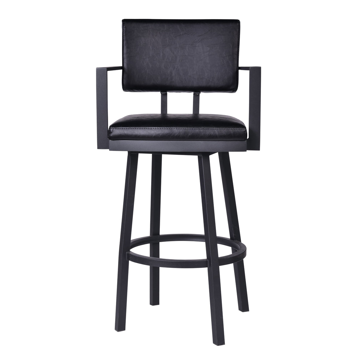 Armen Living Balboa Metal/Faux Leather 100% Polyurethane Barstool